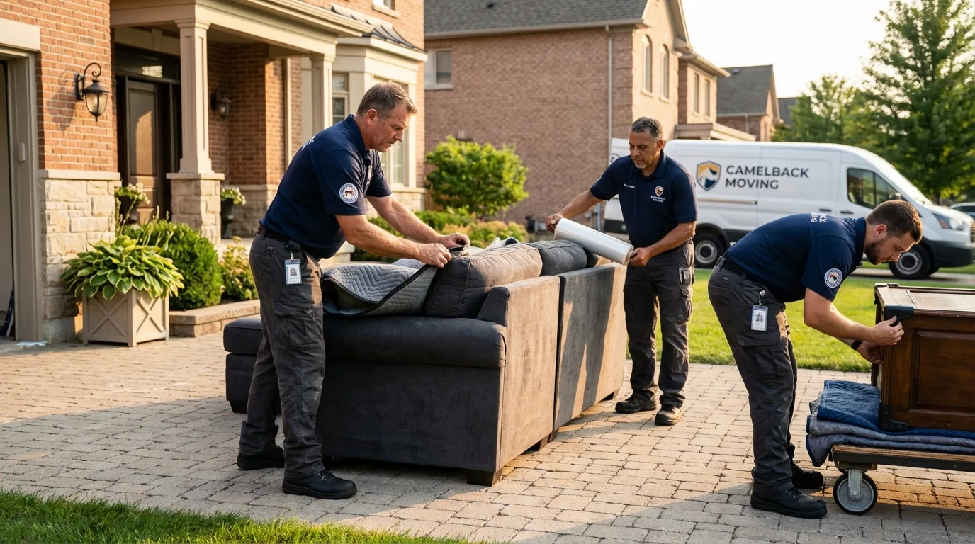 Large estate moving crew wrapping furniture in Forrest City, AR