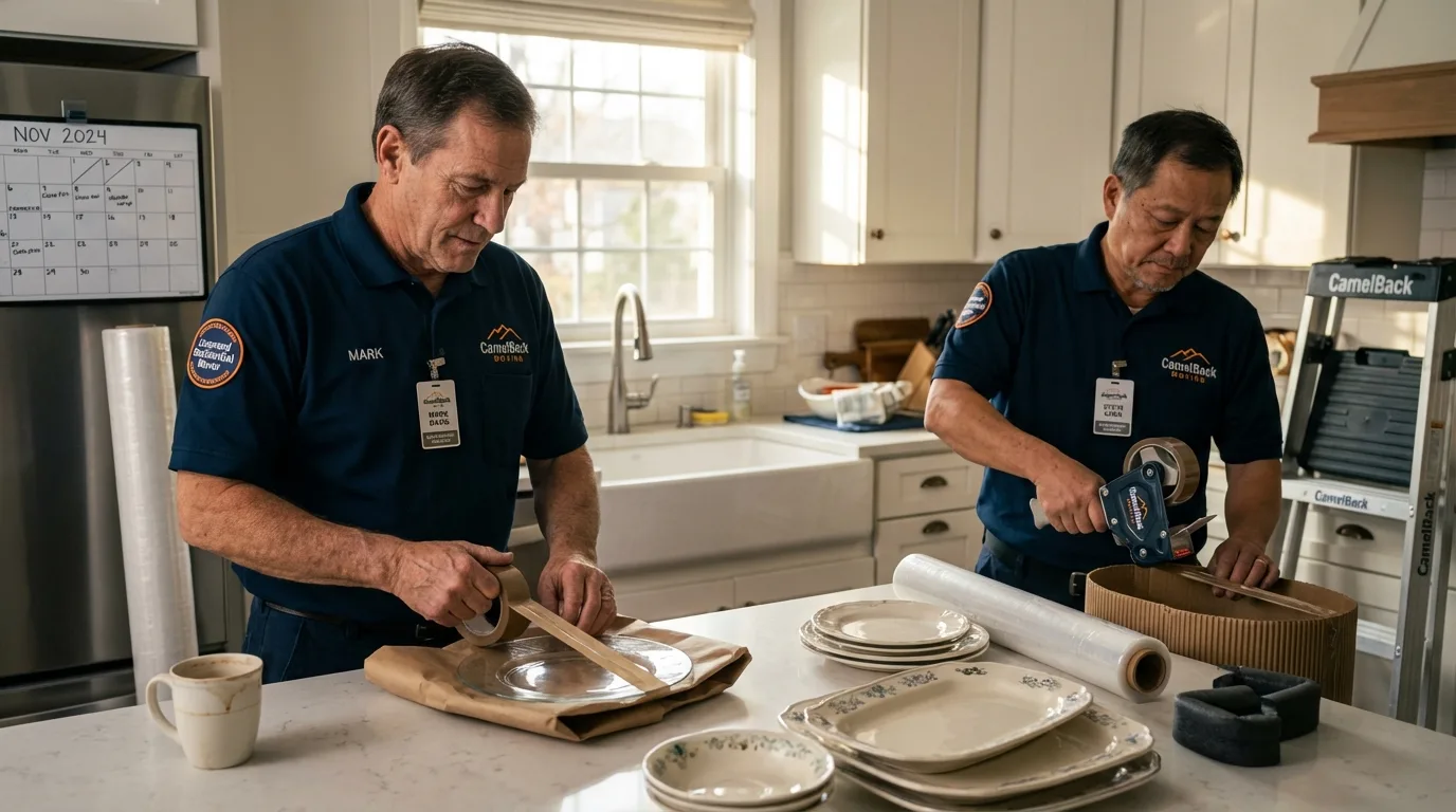 Professional crew packing kitchen dishware in Forrest City, AR